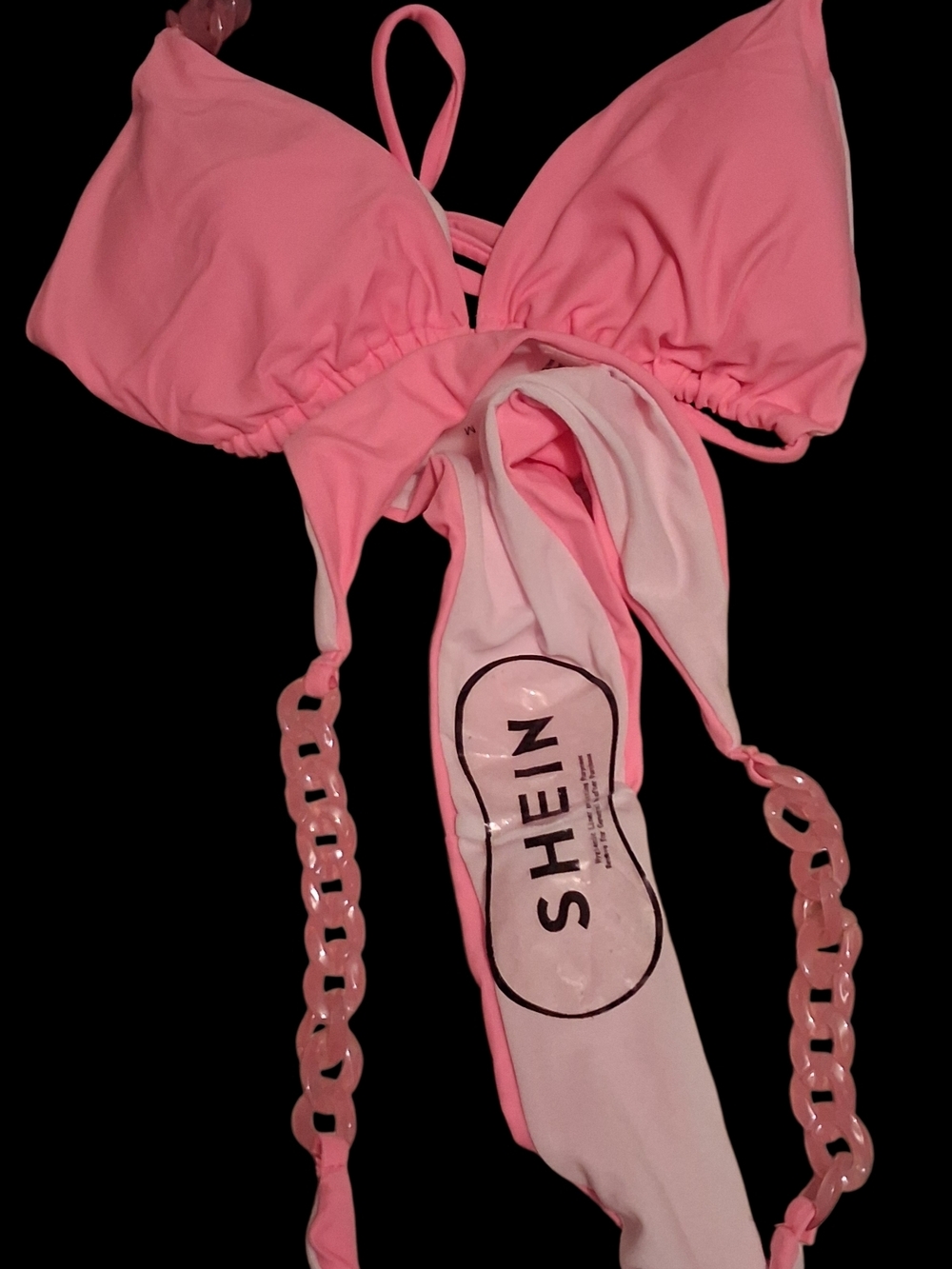 SHEIN Pink Triangle Tie Bikini Set - Picture 7 of 7